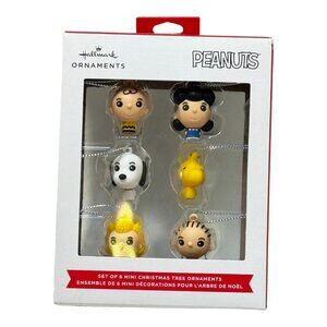 Hallmark Peanuts 6 Mini Ornaments Set Shatterproof‎ Charlie Lucy Pigpen More